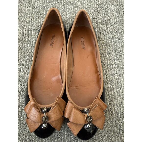 Nicole Fable patent/leather bow bling flat 6.5 - Picture 7 of 7